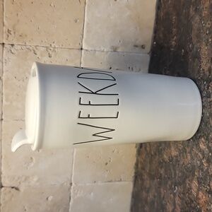 Rae Dunn “WEEKDAY” Travel Ceramic Tumbler • Coffee Tea Cup • Farmhouse Decor